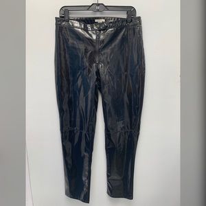 Black vinyl pants